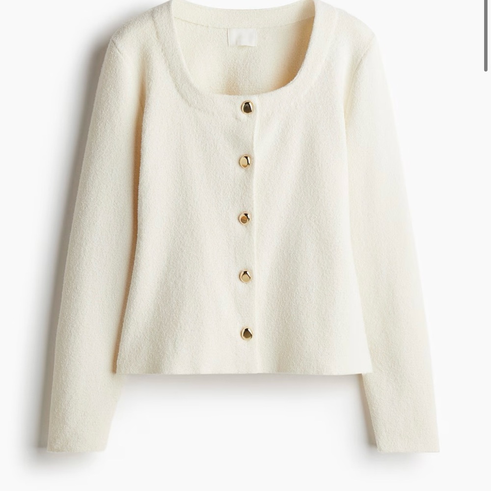 H&M Cream Cardigan with Gold Buttons
